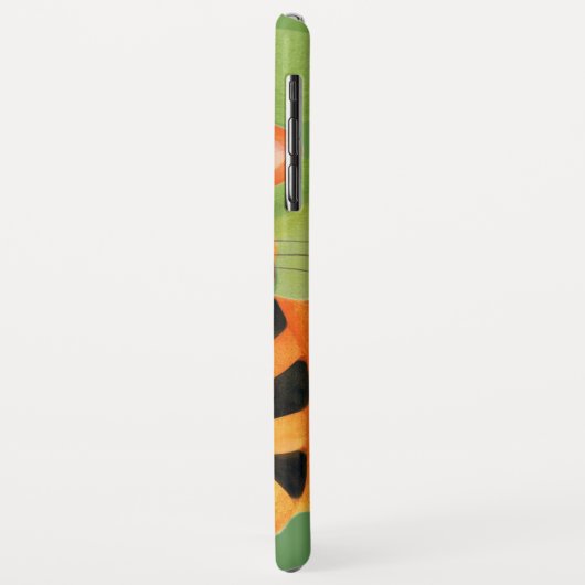 Coques Case-Mate iPhone Enfants mignon tigre animal visage vert orange (Dos/Gauche)