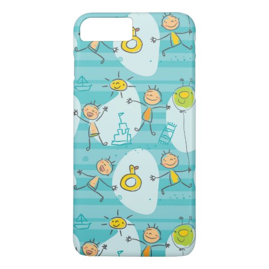 Coques Case-Mate iPhone Enfants mignons jouant sur le motif de plage (Dos)