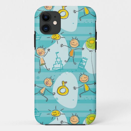 Coques Case-Mate iPhone Enfants mignons jouant sur le motif de plage (Dos)