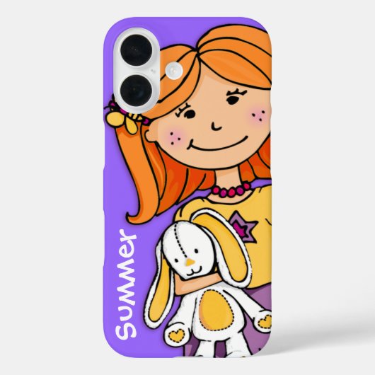 Coques Case-Mate iPhone Enfants nom iphone fille mauve jaune (Verso)