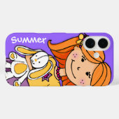 Coques Case-Mate iPhone Enfants nom iphone fille mauve jaune (Verso (horizontal))