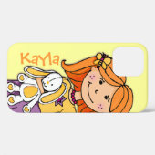 Coques Case-Mate iPhone Enfants nom Kayla iphone fille câlins jaune (Verso (horizontal))