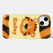 Coques Case-Mate iPhone Enfants nommés tigre visage orange (Verso (horizontal))