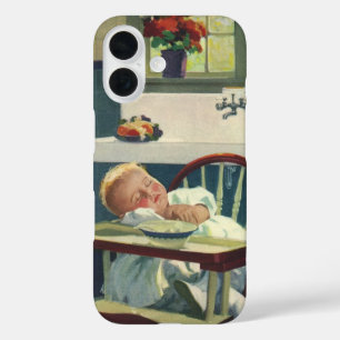 Coques iPhone 16 Enfants vintages, Bébé Dormir Chaise haute Cuisine