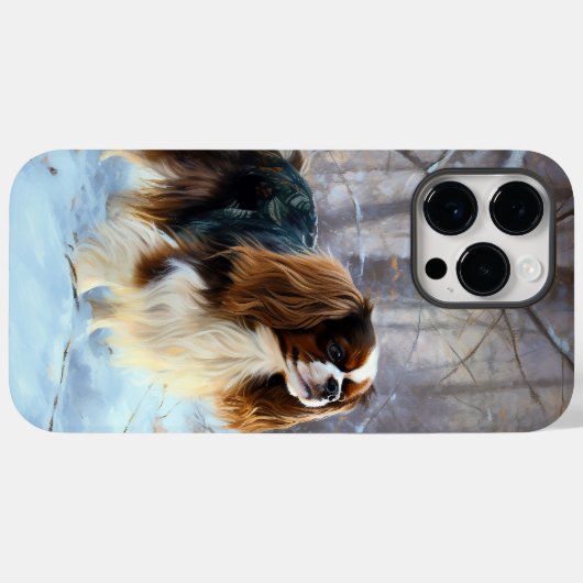 Coques Case-Mate iPhone English Toy Spaniel Laisser Neige Noël (Verso (horizontal))