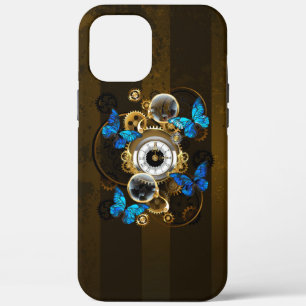 Case-Mate iPhone Case Engrenages à vapeur et papillons bleus
