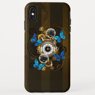 Case-Mate iPhone Case Engrenages à vapeur et papillons bleus
