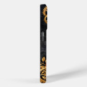 Coques Case-Mate iPhone Engrenages dorés vintage et néon rouge mythique Cy (Verso / Droite)