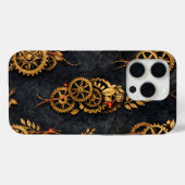 Coques Case-Mate iPhone Engrenages dorés vintage et néon rouge mythique Cy (Verso (horizontal))