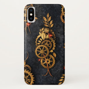 Case-Mate iPhone Case Engrenages dorés vintage et néon rouge mythique Cy