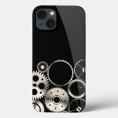 Coques Case-Mate iPhone Engrenages industriels en noir et gris (Verso)