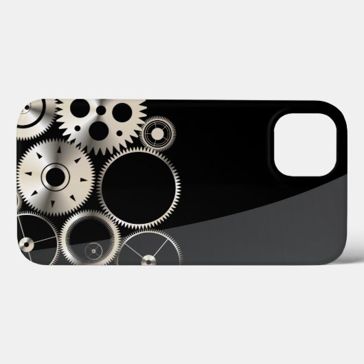 Coques Case-Mate iPhone Engrenages industriels en noir et gris (Verso (horizontal))