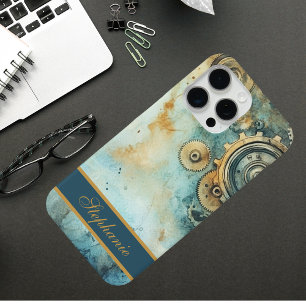 Coque iPhone 15 Pro Max Engrenages Steampunk  Industriel Vintage Personnal