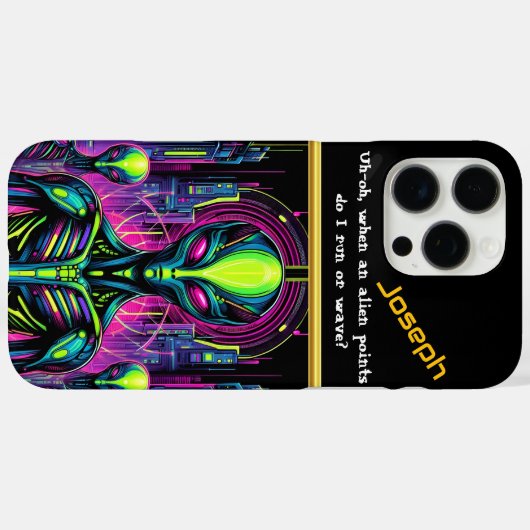 Coques Case-Mate iPhone Énigmatique figure extraterrestre (Verso (horizontal))