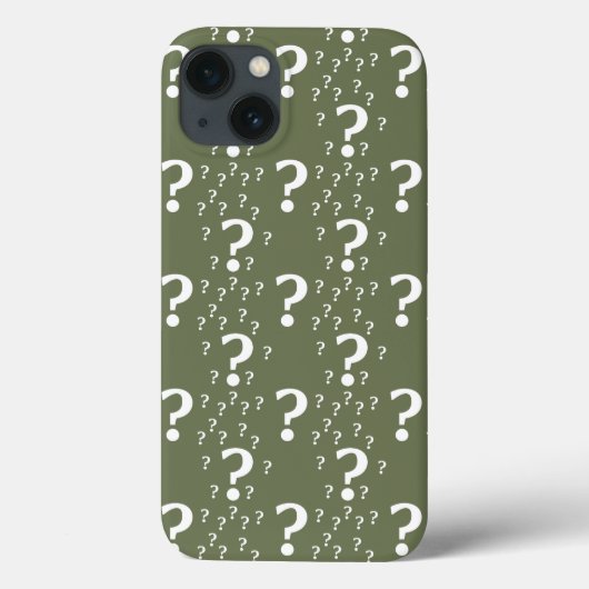 Coques Case-Mate iPhone Énigme point d'interrogation puzzle olive vert Ca (Verso)