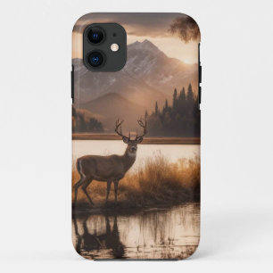 Case-Mate iPhone Case Énorme cerf à cheval sur le lac Mountain