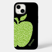 Coques Case-Mate iPhone Enseignants Apple Empreintes de léopard verts (Verso)