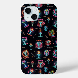 Coque Pour iPhone 15 Enseigne au néon Espace Âge Martini Atomique Cockt