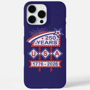 Coques iPhone 16 Pro Max Enseigne de marquise rétro USA 250e anniversaire 1