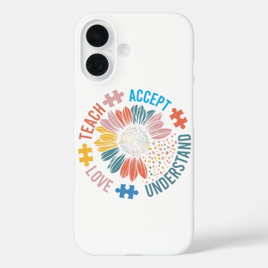 Coques Case-Mate iPhone "Enseigner Accepter Aimer Comprendre" Pièce de Puz (Verso)