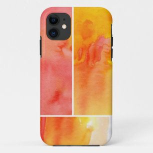 Coque iPhone 11 Ensemble d'aquarelle abstraite peint à la main