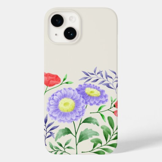 Coques Case-Mate iPhone Ensemble de fleurs peintes en aquarelle (Verso)