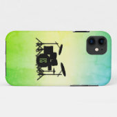 Coques Case-Mate iPhone Ensemble de tambour monogramme vert (Dos (Horizontal))