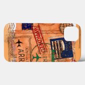 Coques Case-Mate iPhone Entrée approuvée - Timbres de passeport (Verso (horizontal))
