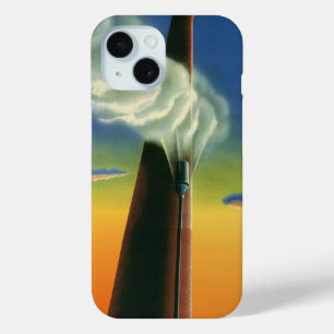 Coque Pour iPhone 15 Entreprise Vintage, Lever de soleil à l'usine à si