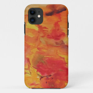 Coque iPhone 11 Enveloppe Aquarell 12 rouge orange jaune