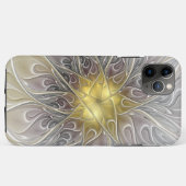 Coques Case-Mate iPhone Épanouir avec fleur fractale abstraite moderne dor (Dos (Horizontal))