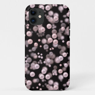 Case-Mate iPhone Case Éparcelles de perles roses et blanches sur velours