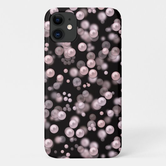 Coques Case-Mate iPhone Éparcelles de perles roses et blanches sur velours (Dos)