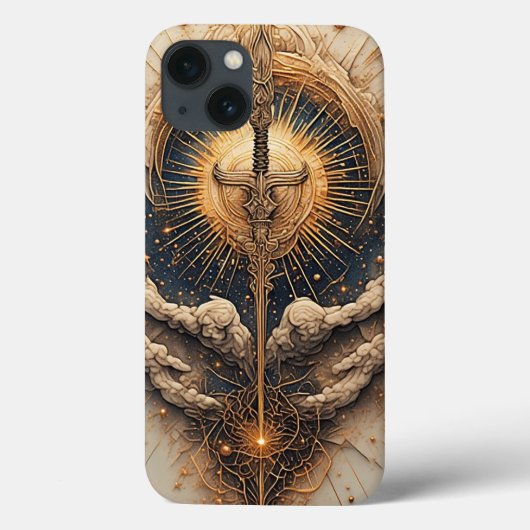Coques Case-Mate iPhone Épée céleste avec ailes d'ange (Verso)