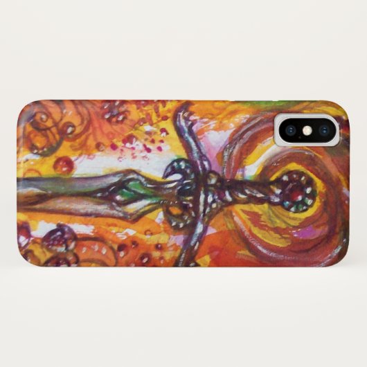 Coques Case-Mate iPhone ÉPÉE DURENDALE Imaginaire rouge jaune (Dos (Horizontal))