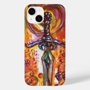 Coque Pour iPhone 14 ÉPÉE DURENDALE Imaginaire rouge jaune
