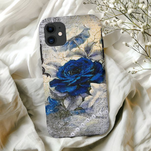 Case-Mate iPhone Case Ephémère de Rose victorien bleu foncé