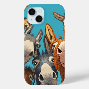 Coque Pour iPhone 15 Équipe Ânesse Excentrique - Illustration de Groupe