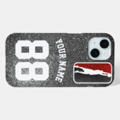 Coques Case-Mate iPhone Équipe de basket-ball de Parties scintillant rouge (Verso (horizontal))