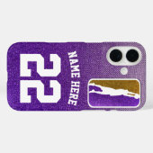 Coques Case-Mate iPhone Équipe de basket-ball de Parties scintillant viole (Verso (horizontal))