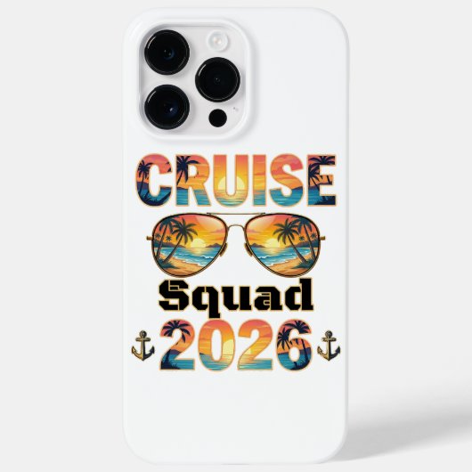 Coques Case-Mate iPhone Équipe de croisière 2026 - Coucher de soleil rétro (Verso)