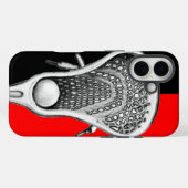 Coques Case-Mate iPhone Équipe de sports de crosse Rouge (Verso (horizontal))
