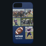 Coques Pour iPhone Équipe personnalisée de nom de collage de photo du<br><div class="desc">Ce coque iphone du football de coutume comporte vos 5 photos, nom du joueur de football, nombre de jersey et nom d'équipe. Personnalisez avec des tirs d'action, une photo d'équipe, etc. changent facilement la couleur d'arrière - plan pour assortir les couleurs de votre équipe - cliquez sur juste la "personnaliser...</div>