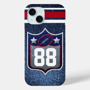 Coque Pour iPhone 15 Équipe Red White et Blue American Football Sports