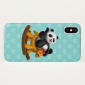Coques Case-Mate iPhone Équitation de panda sur le cheval de basculage (Dos (Horizontal))