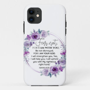Case-Mate iPhone Case Esaïe 41:10 Crainte non violet Écriture florale