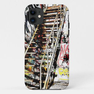 Coques Pour iPhone escalier en métal avec le mur de graffiti