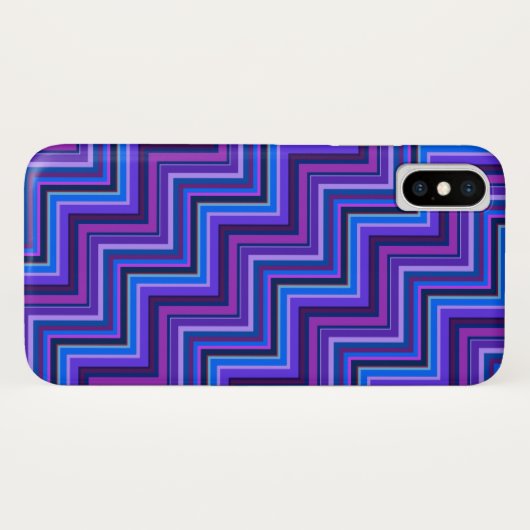 Coques Case-Mate iPhone Escaliers à rayures bleues et violettes (Dos (Horizontal))