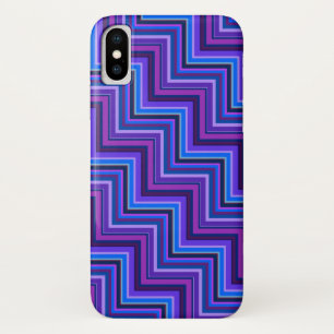 Etui iPhone Case-Mate Escaliers à rayures bleues et violettes