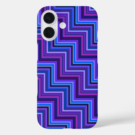 Coques Case-Mate iPhone Escaliers à rayures bleues et violettes (Verso)